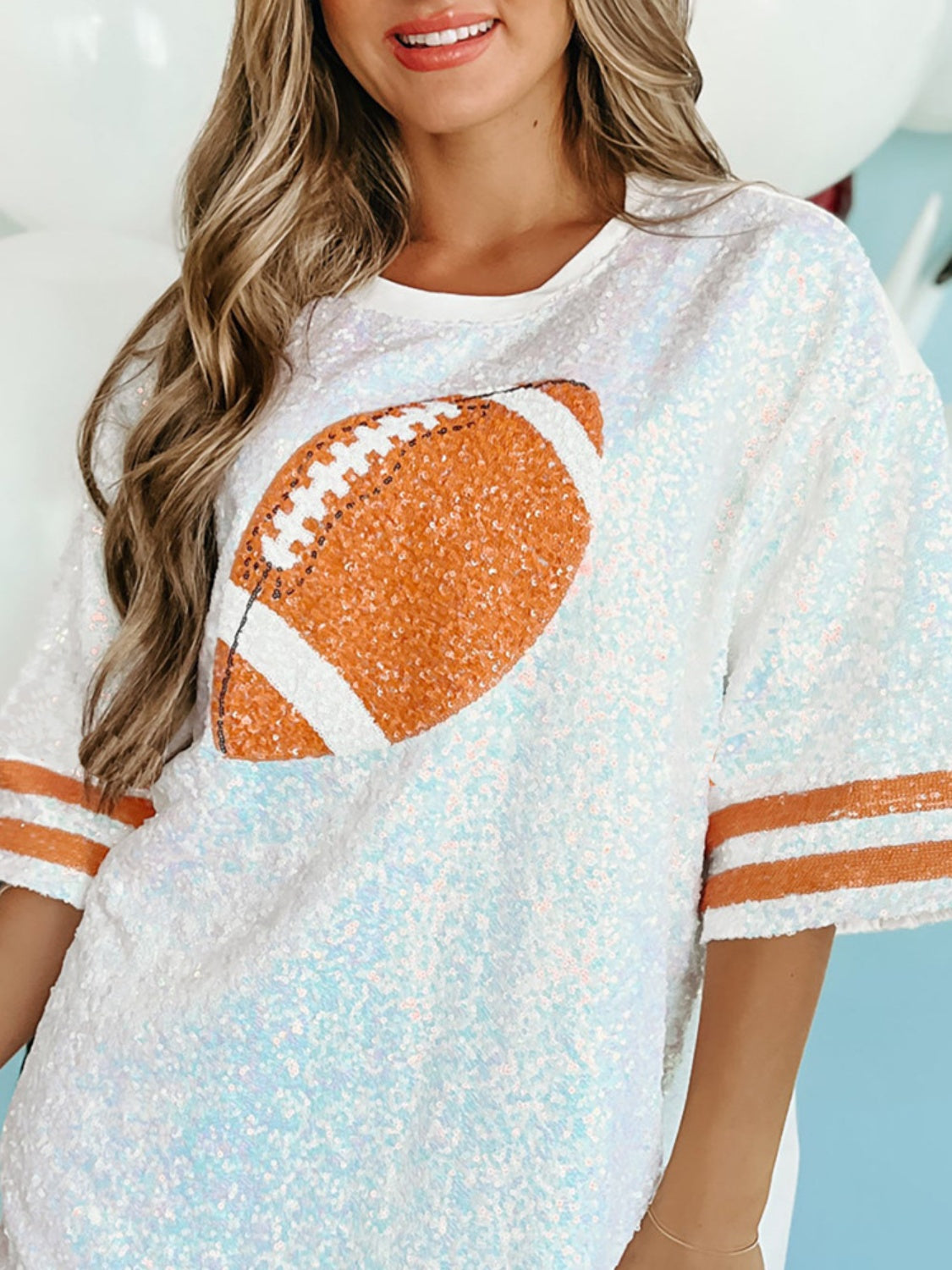 Game Day Football Sequin T-Shirt Dress