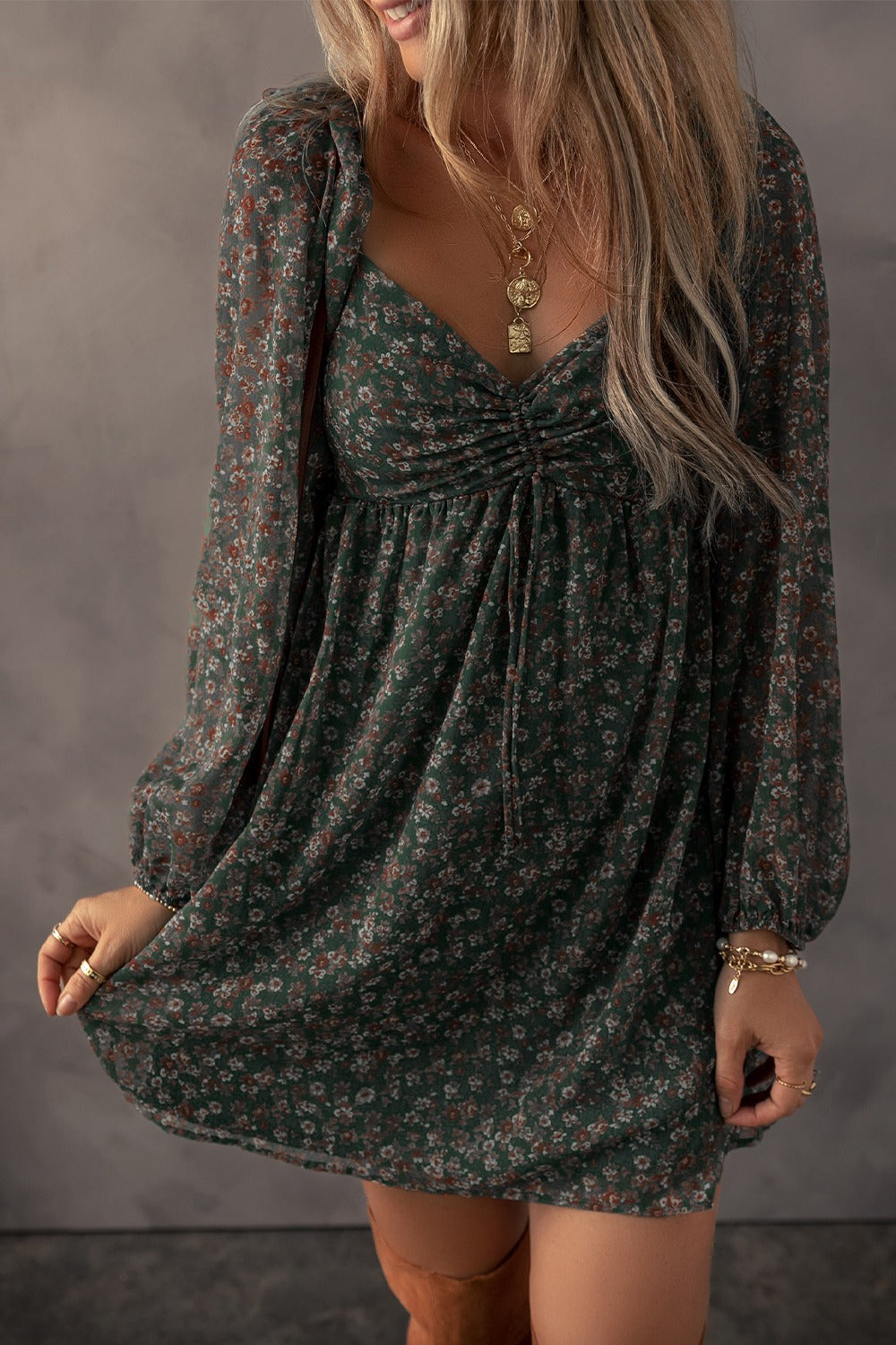 The Kaydence Floral Print Long Sleeve Dress