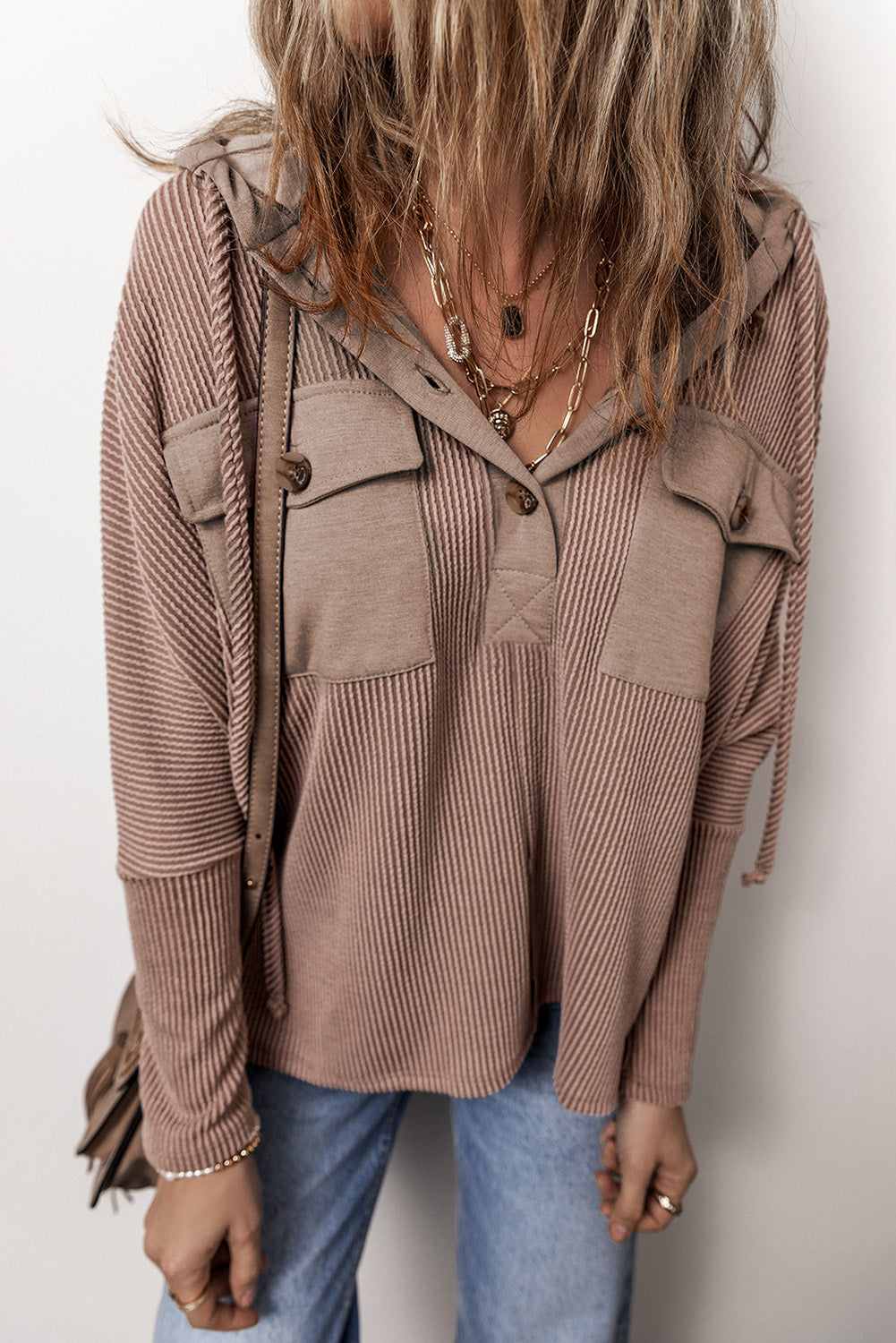 Pocketed Half Button Pullover