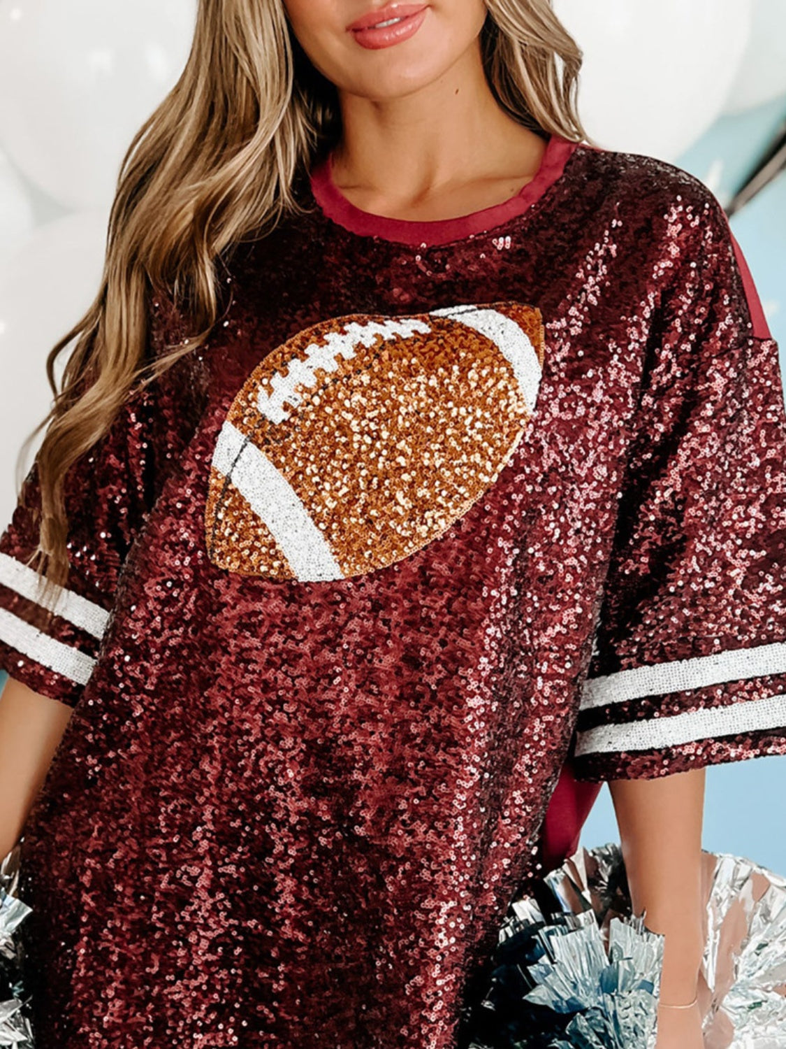 Game Day Football Sequin T-Shirt Dress