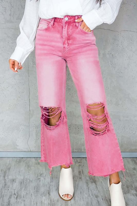 Distressed Cropped Jeans