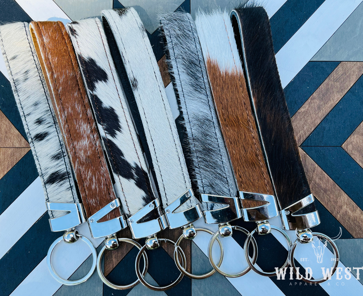 Cowhide Wristlet Keychains