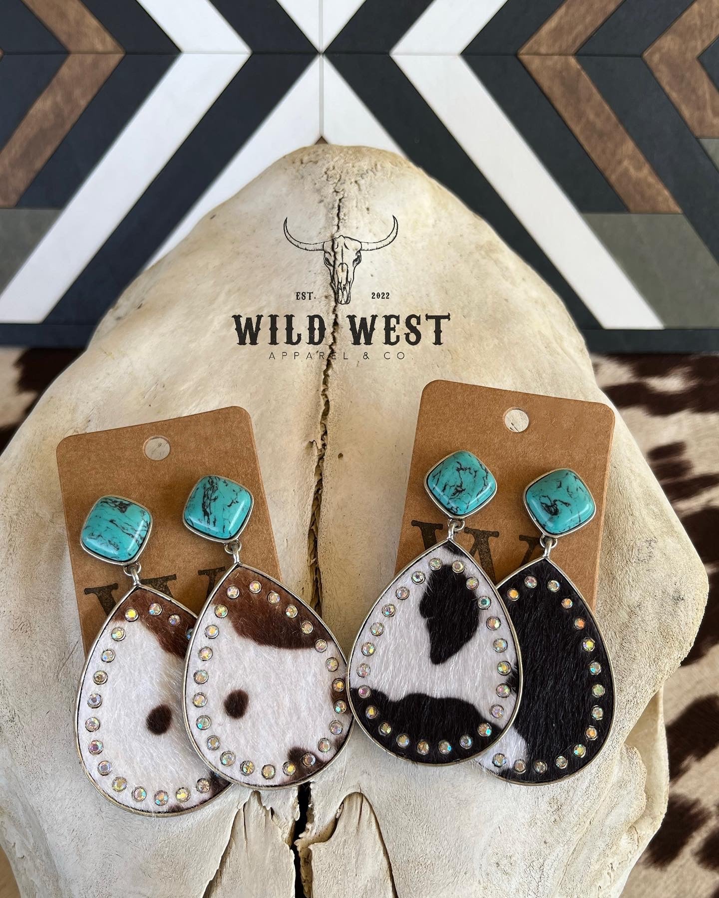 Cowhide Rodeo Queen Earrings