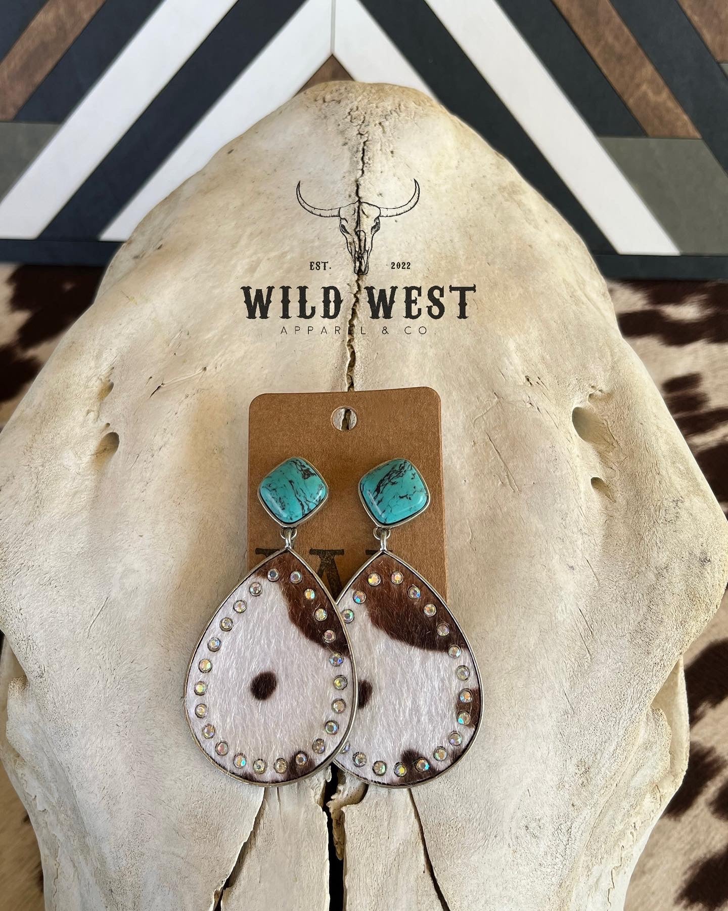 Cowhide Rodeo Queen Earrings