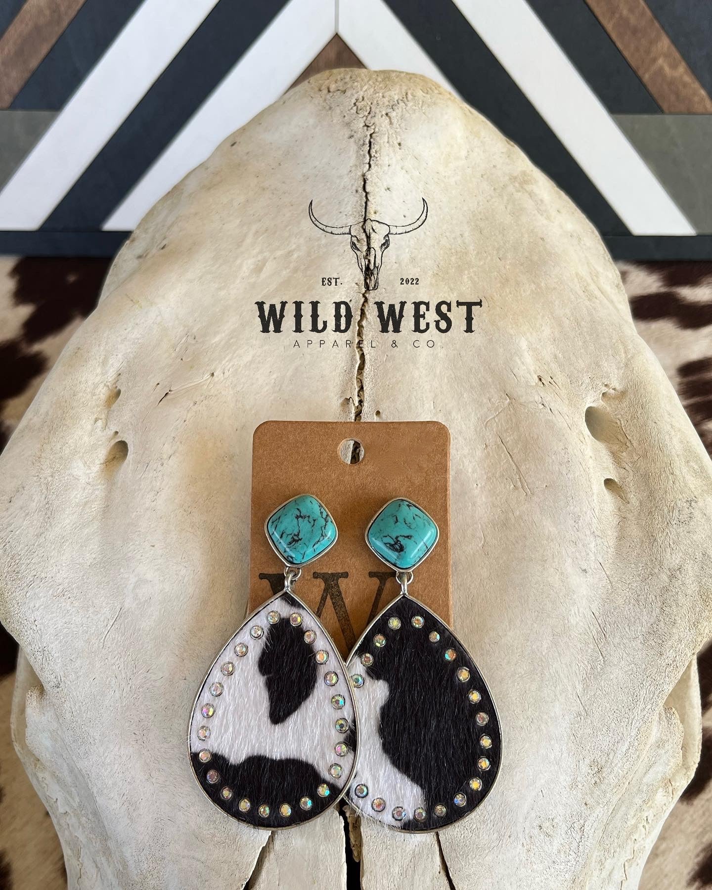 Cowhide Rodeo Queen Earrings