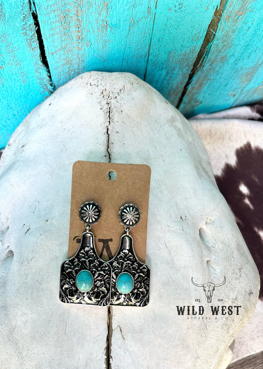 Cow Tag Earrings